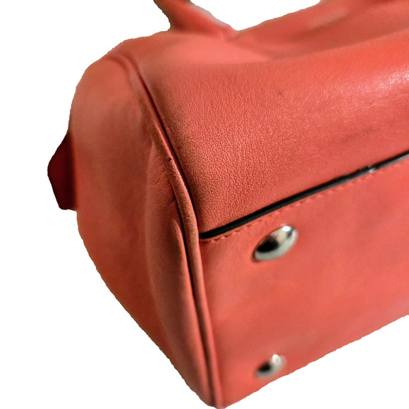 Coach 23574 LEGACY HALEY SATCHEL-Doctor LEATHER In Bright Coral & Silver - Picture 8 of 13